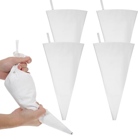 Wanmu Spritzbeutel Set, 4 Stück Baumwolle Spritztüte 40 cm Wiederverwendbar Baumwolle Spritzbeutel zum Dekorieren von Kuchen und Keksen