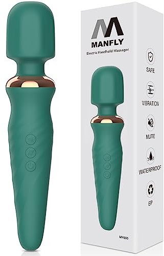 MANFLY Portable Electric Massager, Cordless Handheld Rechargeable Body Massage Tool (Green)