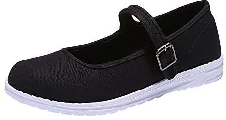 Mary Jane Chaussures pour femme Ballerines noires élégantes Chaussures plates Chaussures d'été Sandales Old Pékin Chaussures en tissu doux antidérapantes confortables et respirantes Chaussures de