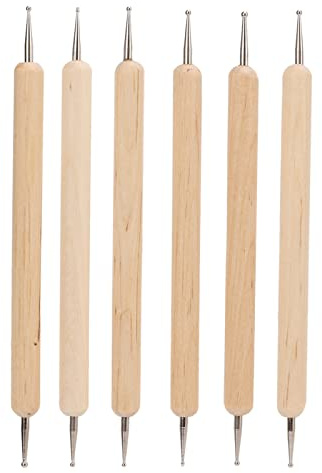 Riuulity Set di Stilo di Punteggio a Doppia estremità in Legno Composito, Strumento di Incisione a Presa con 6 Pezzi per Punzonatura Artigianale in Pelle Fai -da -Te