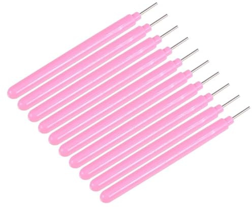 GALPADA Set 10 Penne per Quilling Colorate Rosa in Metallo e Plastica Manico Liscio per Creare Modelli di Carta, per Hobby Fatti a Mano a Casa