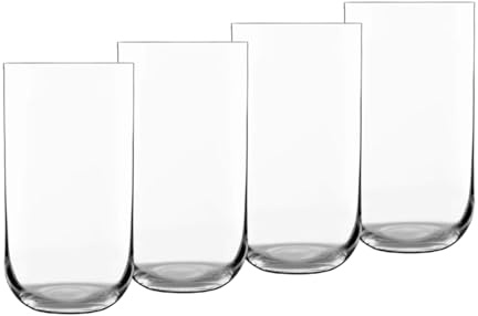 Luigi Bormioli Sublime Highball Glasses Set of 4-20 oz Tall Drinking Glasses for Water Juice or Cocktails - Lead-Free Crystal Glassware with Reinforced Rims & Minimalist Design, Made in Italy