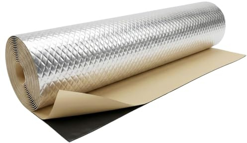 Lumonic Alubutyl 2mm Tapis isolant 2m² | Isolation phonique, insonorisation pour véhicules automobiles | 50x400cm Auto-adhésif | Tapis anti-bruit | 100% butyle pas de bitume | Sans odeur