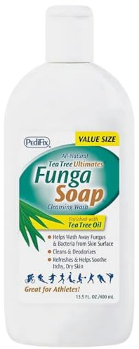 PediFix FungaSoap Tea Tree Cleansing Wash – Antifungal Body Wash & Foot Soap – All-Natural Tea Tree Oil Cleanser for Athlete’s Foot, Ringworm, Jock Itch, Body Odor & Fungus - 13.5 fl. oz