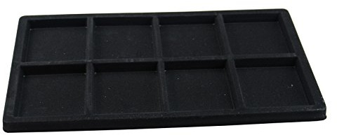 Box Displays Black Velvet 8 Compartment Tray Insert (BD96-08) - Full Size