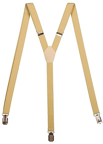 Olata schmale Hosenträger Y Form – längenverstellbare Unisex Hosenträger – 2 cm. Hellcreme