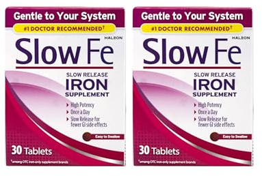 Slow Fe Slow Release Iron Supplement, 30 Tablets (Pack of 2)