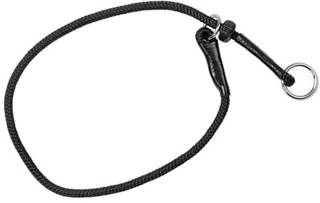 DINGO GEAR Dog Training Collar Hand Sewn Strong Braided Cord One Limiter Waterproof Durable Collar for Bite Training IGP Obedience Working Dogs Size M - Black (S04060)