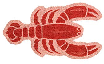 Fisura - Tapis d'entrée en Forme. Paillasson Original en Noix de Coco avec Support antidérapant en PVC. Dimensions : 70 x 40 cm. (Homard, Rouge)