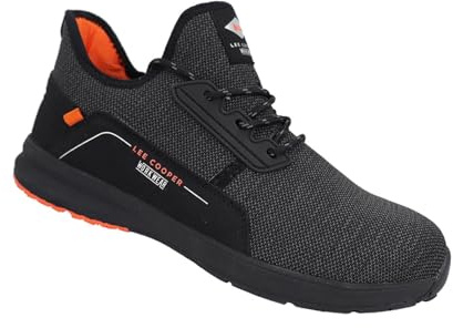 Lee Cooper Pour des hommes Workwear légère respirante Next Generation Steel Toe Cap Confort travail de sécurité Formateurs Chaussures SB SRA, Noir, 42 EU