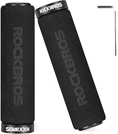ROCKBROS Bike Grips Foam Single Lock on Bicycle Handle Bar Soft Non-Slip Bike Handle Grips Replacement for BMX Mountain MTB Beach Cruiser Scooter Folding Bike Hand Grip Comfortable Ergonomic