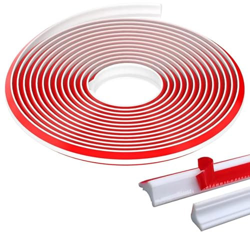 XIATIAN Moulure Adhésive Flexible, Bordure de Finition Auto-adhésive en TPE, Bande d'Étanchéité Autocollante Bandes de Calfeutrage pour Moulure Plafond, Évier, Sol (Blanc, 12mm x 9mm x 5m)
