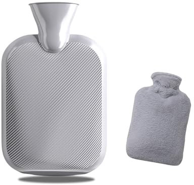 DHWEKU Bolsa De Agua Caliente Con Funda, Bolsa De Agua Caliente Peluche,bolsa termica infantil,1L Bolsa de Agua Caliente Grande, Caucho Natural,bolsa agua caliente