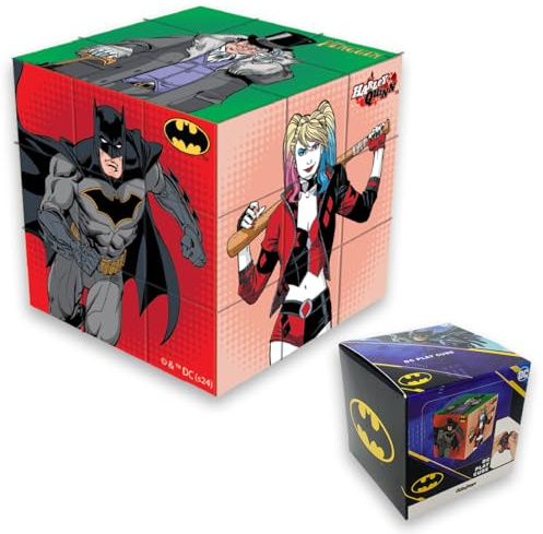 #sbabam DC Play Cube Batman Edition - Cube Magique changeant de Visage avec Batman, Joker, Robin, Pingouin, Harley Queen et Two Face - Super-héros et méchants Balle Anti-Stress