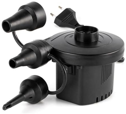 LETJUM Pompa ad Aria Elettrica, Gonfiatore Elettrico Portatile per Letto ad Aria, 3 Ugelli, Pompa di Gonfiaggio e Sgonfiaggio, Ideale per il Campeggio all'aperto Materasso ad Aria