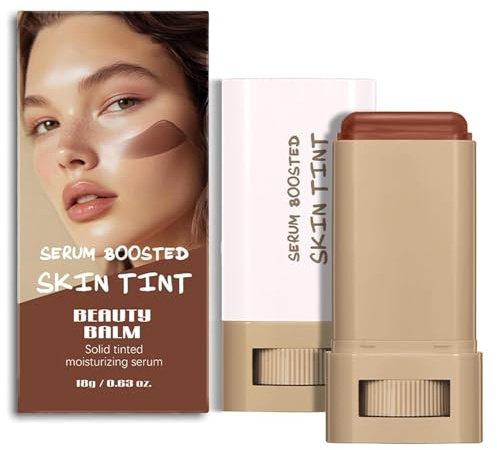 Beauty Balm Serum Boosted Skin Tint – Hydrating Tinted Moisturizer Foundation Stick, Portabl Moisturizing Contour Stick for Face Makeup (# 02)