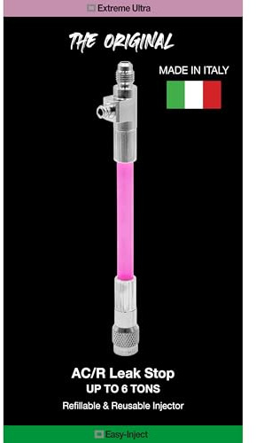 Errecom Extreme Ultra Stop-Fuites pour Systèmes de Climatisation et de Réfrigération, comprend le Système d’Insertion Directe Réutilisable et Rechargeable Easy Inject 5/16 SAE (R32 & R410a) - 6 mL