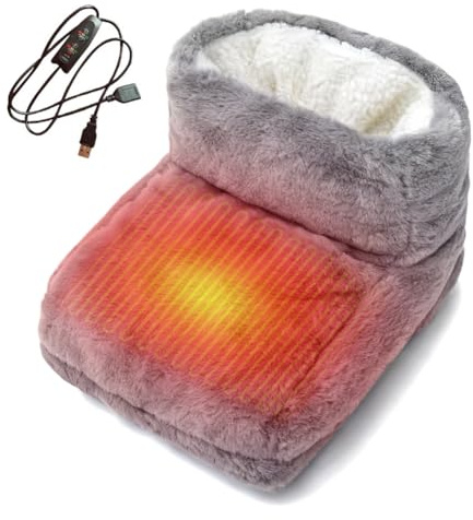 Chauffe-pieds électrique avec 3 niveaux de température, 3 minuteries, chauffe-pieds avec arrêt automatique, fonction de température constante, chauffage des pieds lavable