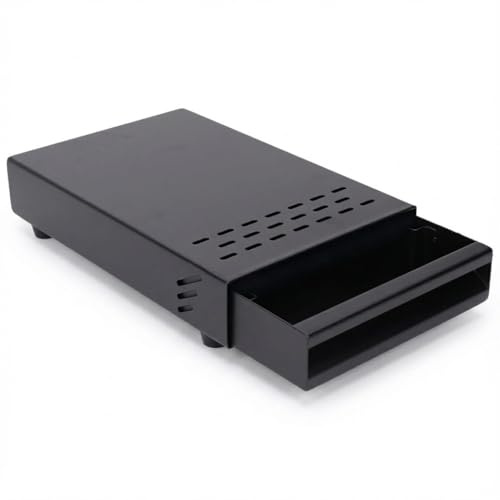 WAHEWUD Cajón Knock Box, Caja de Golpe de Disco Café Antideslizante, Capacidad de Carga, Contenedor con Orificios Enfriamiento Varilla Extraíble para Cafeterías Casa Oficina (Negro)