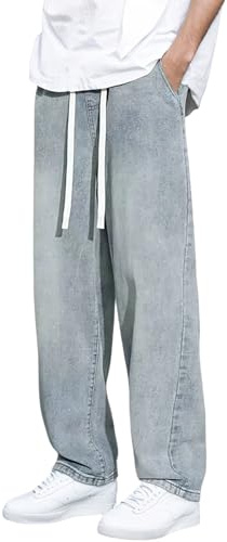 Pantaloni Uomo Jeans Uomo Jeans Larghi Cargo Inverno Neri Baggy Con Elastico In Vita Flared Tasche Estivi Strappati Elefante Nero Elasticizzato Da Lavoro 2Xl Taglie forti Slim Leggeri Eleganti