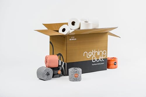 Nothing Butt Bamboo Toilet Roll - 12 Pack | 380 Sheets - Double Length, Soft & Strong | Beautifully Wrapped for Display | Sustainable Choice