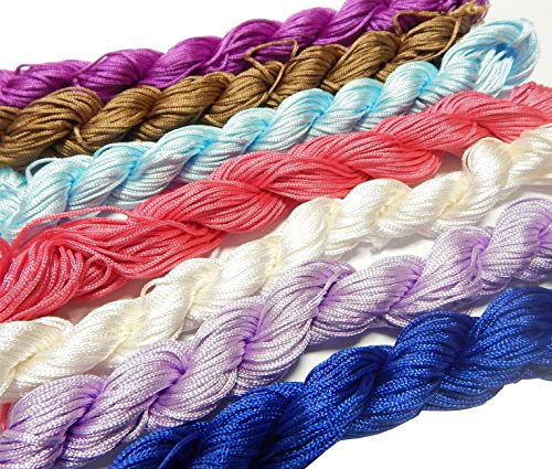 Perlin - Hilo de macramé de 300 metros, 1 mm, 10 colores, cuerda, hilo para joyas, para pulseras y cadenas de manualidades