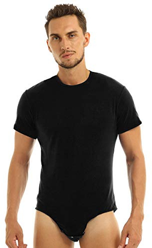 Freebily Bodysuit herr sportdräkt bomull triathlon atletisk body konstnärlig leotard jumpsuit bodysuit pyjamas overall korta overaller gym sportkläder fitness t-shirt