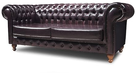 Chesterfield No Leather | Sofá de 3 plazas Mi cara| NAL Antique Red