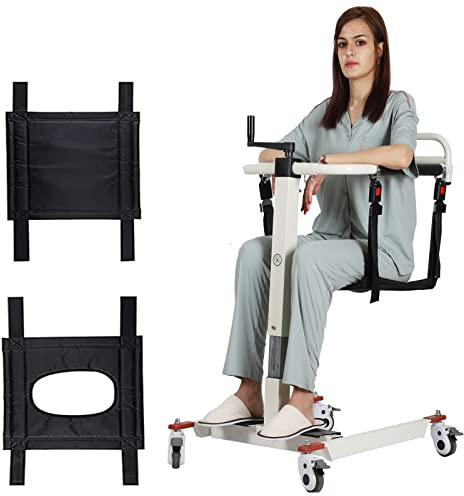 Patient Lift Transfer Chair, Patient Lift for Home Wheelchair Portable Car Lift Aid Transport Chair, Lightweight Bedside Bathroom Wheelchair for Caregivers Elderly Living (Basic Backrest)