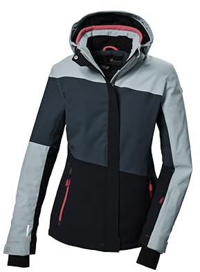 killtec Damen Skijacke/Funktionsjacke mit abzippbarer Kapuze und Schneefang KSW 67 WMN SKI JCKT, hellpetrol, 50, 41961-000
