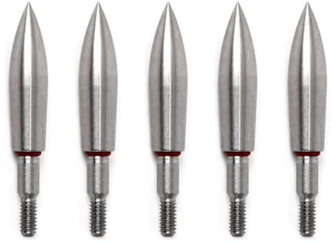 BDKMMS 5Pcs Archery Field Points, Archery Target Practice Tips 100/150/200/250/300/350 Grains Field Point Arrowheads with 6.2mm ID Thread for Hunting Bow Arrow Target Practice