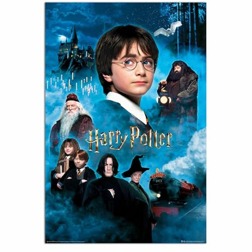 Close Up Póster de Harry Potter y la Piedra Filosofal | Póster de película La Piedra Filosofal Parte 1 | Versión inglesa | Personajes sin créditos | 61 x 91,5 cm