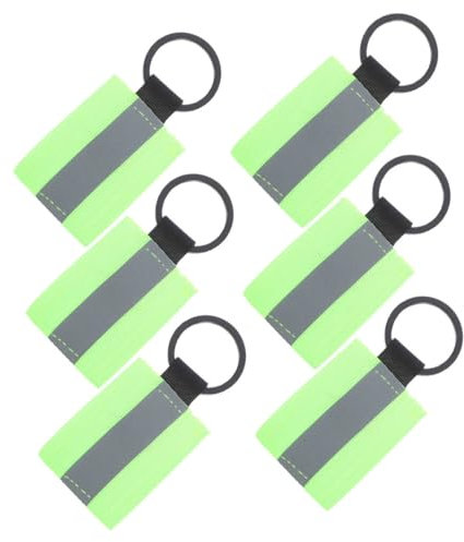 BCOATH 6stücke Reflektierende Schlüsselanhänger Doppelseitig Fluoreszierend Hohe Sichtbarkeit Anhänger Für Rucksäcke Taschen Schlüssel Und Outdoor-Equipment Abnehmbar Einfache Montage