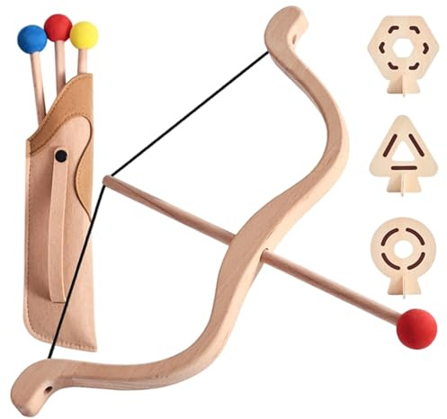 Set arco e frecce per bambini, arco e frecce in legno, set di tiro con l' per bambini da interno da esterno, include 3 3 bersagli per, ragazzi ragazze, per