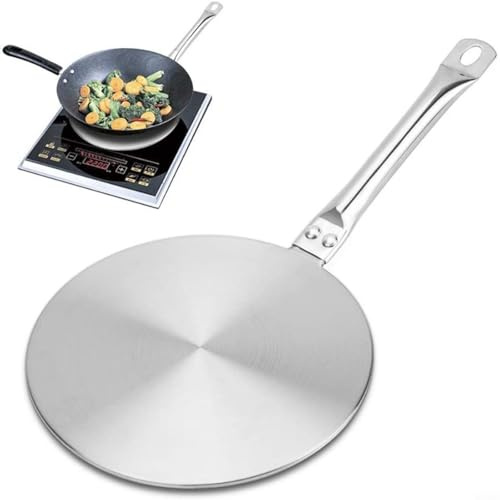 Yelvera Wärmeverteilerplatte für Induktionskochgeschirr, Induktions-Adapterplatte für Gasherde für Milch, Kaffee, Kochgeschirr, Auftaublech (22 cm)