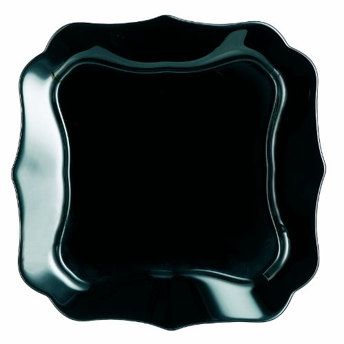 Luminarc Plato de Postres Auténtico 20.5 cm Vidrio, Negro, 20.5 x 20.5 x 1.2 cm