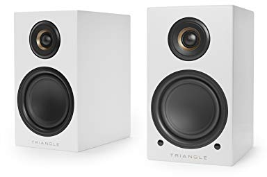 TRIANGLE - Active Speakers LN01A - Bluetooth Regallautsprecher mit 2 x 50W Verstärker - HD Audio - Phono/Optischer Plattenspieler-Eingang & Subwoofer-Ausgang - 165 x 291 x 225 mm - Weiß (Paar)