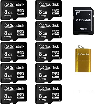Cloudisk Pack mit 10 Micro SD Karte (8GB)