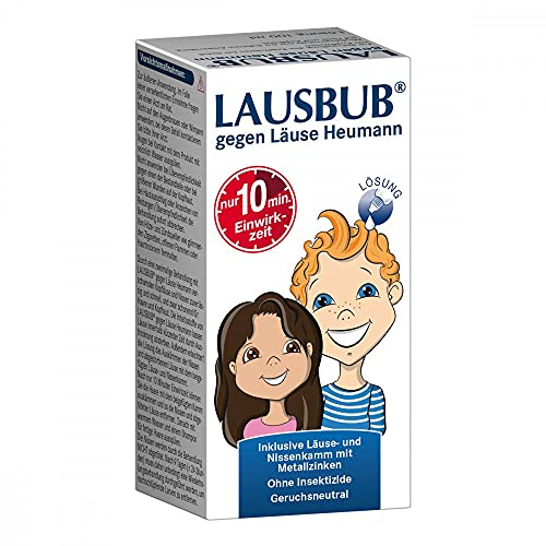 LAUSBUB gegen Läuse Heumann Lösung: Schnelles, sicheres und zuverlässiges Mittel zur Bekämpfung von Kopfläusen und Nissen, 1 x 100 ml