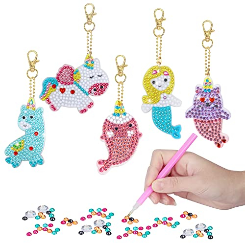 Yashuo Einhorn-Kits für 8-12 jährige Mädchen Kinder, Kunsthandwerk für Kinder im Alter von 6-8 5D Diamantmalerei Farbaufkleber für 9-12-jährige Mädchen, Kleinkinder, Ostern-Geburtstagsgeschenke