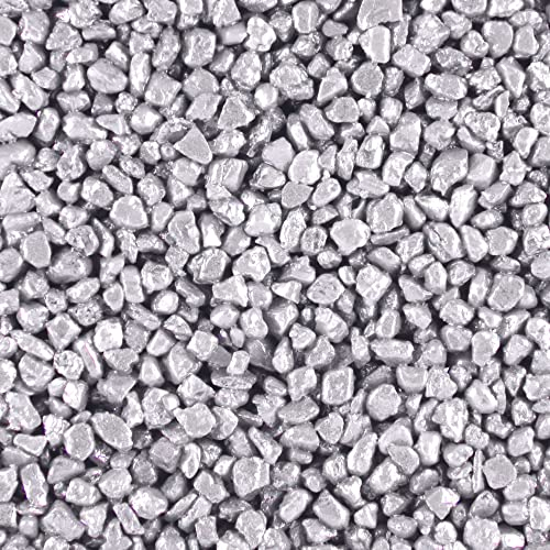 Terralith Steinteppich Metallic Komplett-Set für 1qm - Körnung: mittel - 4-6mm mit Polyurethan Bindemittel - für Außen in grau