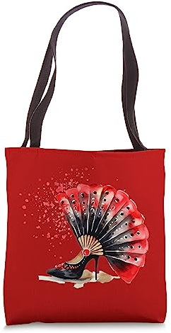 Flamenco Shoes Spanish Dancer High Heels black Dance Pumps Tote Bag