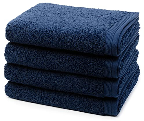 Möve - 4 teiliges Frottier-Set - Superwuschel (4 X Handtuch im Set) - 520 g/m2 - Baumwolle - Walkfrottee - saugstark - weich und flauschig - Deep sea