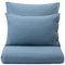 URBANARA Flanell-Kissenbezug Telhado 40x80 cm - 50% Tencel 50% Baumwolle, Knopfleiste Oeko-Tex Standard 100 - Dunkles Nebelblau