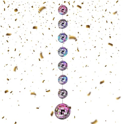 Ornamenti palla da discoteca - Ghirlanda di palline da discoteca vintage - Decorazioni per la casa riutilizzabili per fidanzamento, feste a tema, matrimoni Inlaw