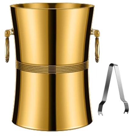 Secchiello per il ghiaccio portatile – Vasca da birra isolata, refrigeratore a doppia parete, in acciaio inox, con doppi manici, mantiene freddo champagne e vino per barbecue, bar, karaoke, club,