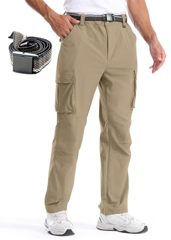 BondiTrekk Pantalones de senderismo para hombre, de secado rápido, ligeros, pantalones de trabajo elásticos y repelentes al agua para actividades al aire libre Primavera/Verano Estilo delgado