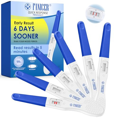 6 Pezzi Test di gravidanza, Test di gravidanza precoce, Confezionati Singolarmente Test Familiare Fertilità Femminile, Risultato Rapido, Test Familiare (Blu）