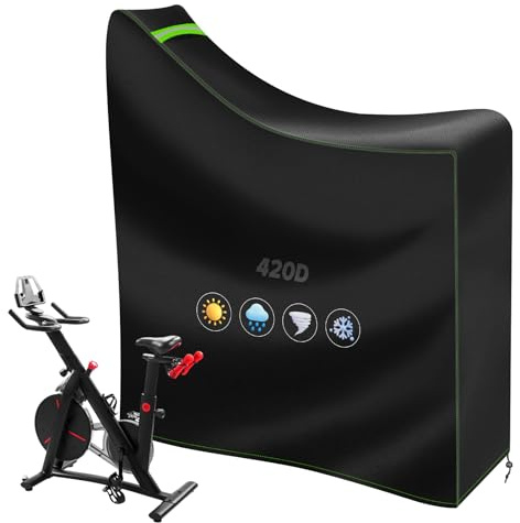 YedZen Skydd för motionscykel, 420D Oxford vattentätt skyddsfodral för motionscykel, motionscykel presenning med PU-beläggning, hemtränare cykel ergometer för skydd