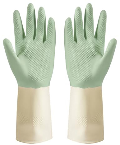 Gants de nettoyage de cuisine réutilisables, imperméables, confortables et ergonomiques, pour la vaisselle, la cuisine, la salle de bain, les tâches ménagères, en latex, taille S